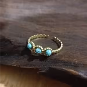 Blue Mirage Beaded Ring