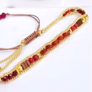 Orange Stone Wrap Bracelet