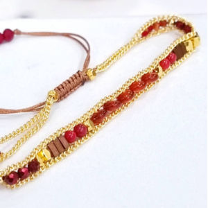 Orange Stone Wrap Bracelet