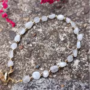 White Faceted Stone Bracelet