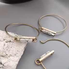 White Bar Open Cuff Bracelet