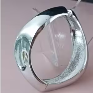 Silver Oval Cuff Bracelet