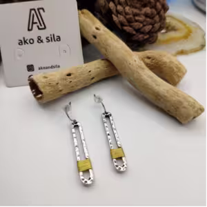 Silver Safety Pin Drop Earrings