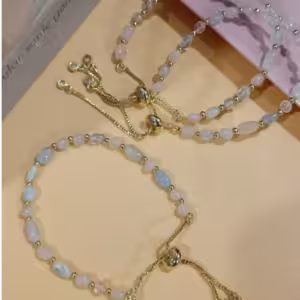 Pink White Beaded Bracelet