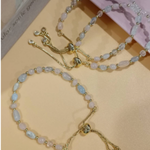 Pink White Beaded Bracelet