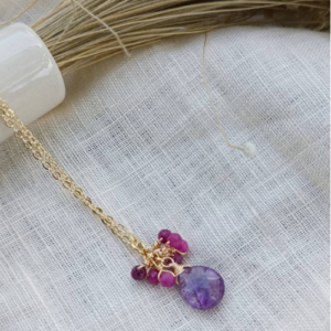 Lilac Stone Cluster Necklace
