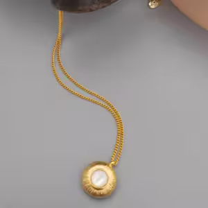 Gold Crystal Teardrop Pendant Necklace
