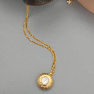 Gold Crystal Teardrop Pendant Necklace