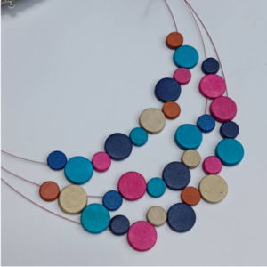 Multicolor Disc Bib Necklace