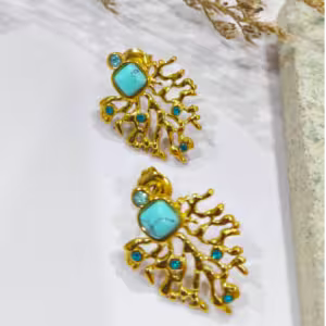 Seafoam Glow Floral Cluster Earrings