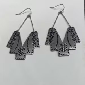 Black Layered Geometric Earrings