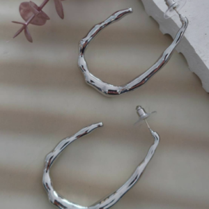 Silver Wave Drop Earrings