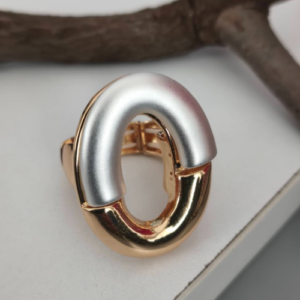 Two Tone Oval Statement Ring