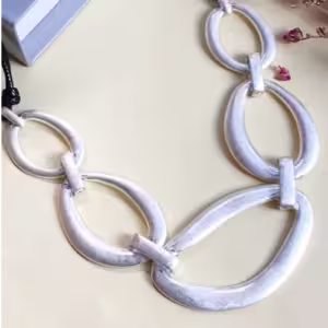 Silver Oval Link Necklace