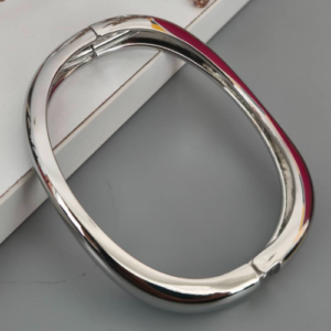 Silver Oval Bangle Bracelet
