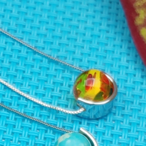 Yellow Acrylic Disc Necklace