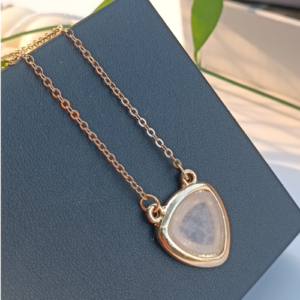 Rose Gold Teardrop Stone Necklace