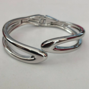 Silver Crossover Cuff Bracelet