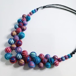 Multicolor Wrapped Ball Necklace