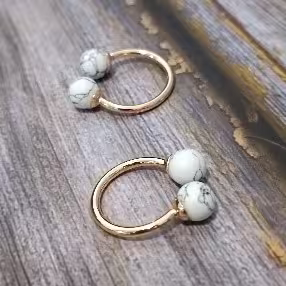 White Marble Double Ring