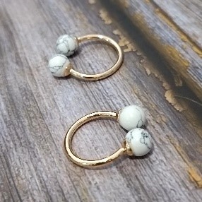 White Marble Double Stone Ring