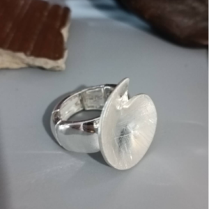Silver Brushed Disc Ring