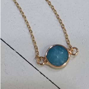 Blue Round Stone Necklace
