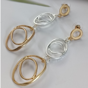 Mixed Metal Organic Link Earrings
