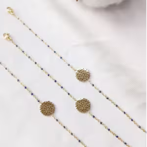 Blue Medallion Chain Bracelet