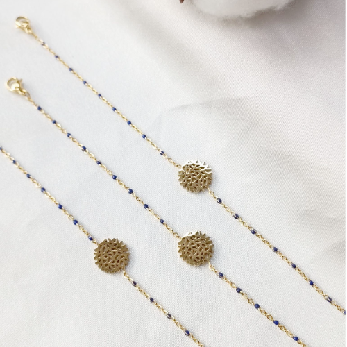 Blue Medallion Chain Bracelet