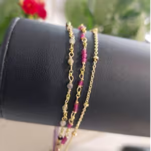 Pink Multistrand Beaded Bracelet
