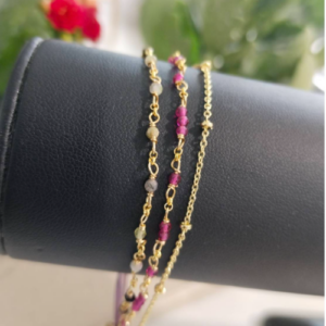 Pink Multistrand Beaded Bracelet