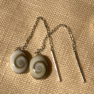 Shell Spiral Threader Earrings