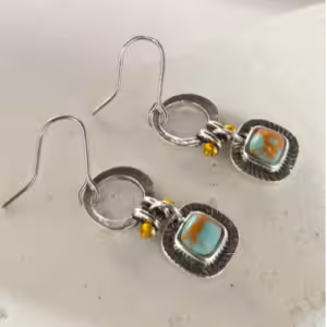 Silver Oval Drop Earrings