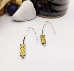 Gold Chevron Threader Earrings