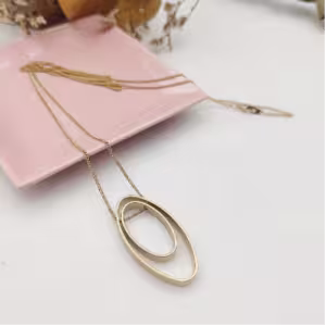 Gold Layered Oval Necklace