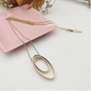 Gold Layered Oval Necklace