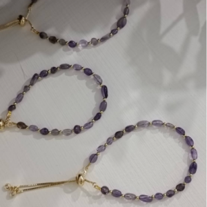 Pink Faceted Stone Bracelet