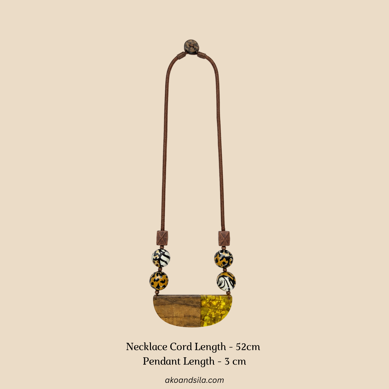 Safari Bead Wood Necklace - Image 2