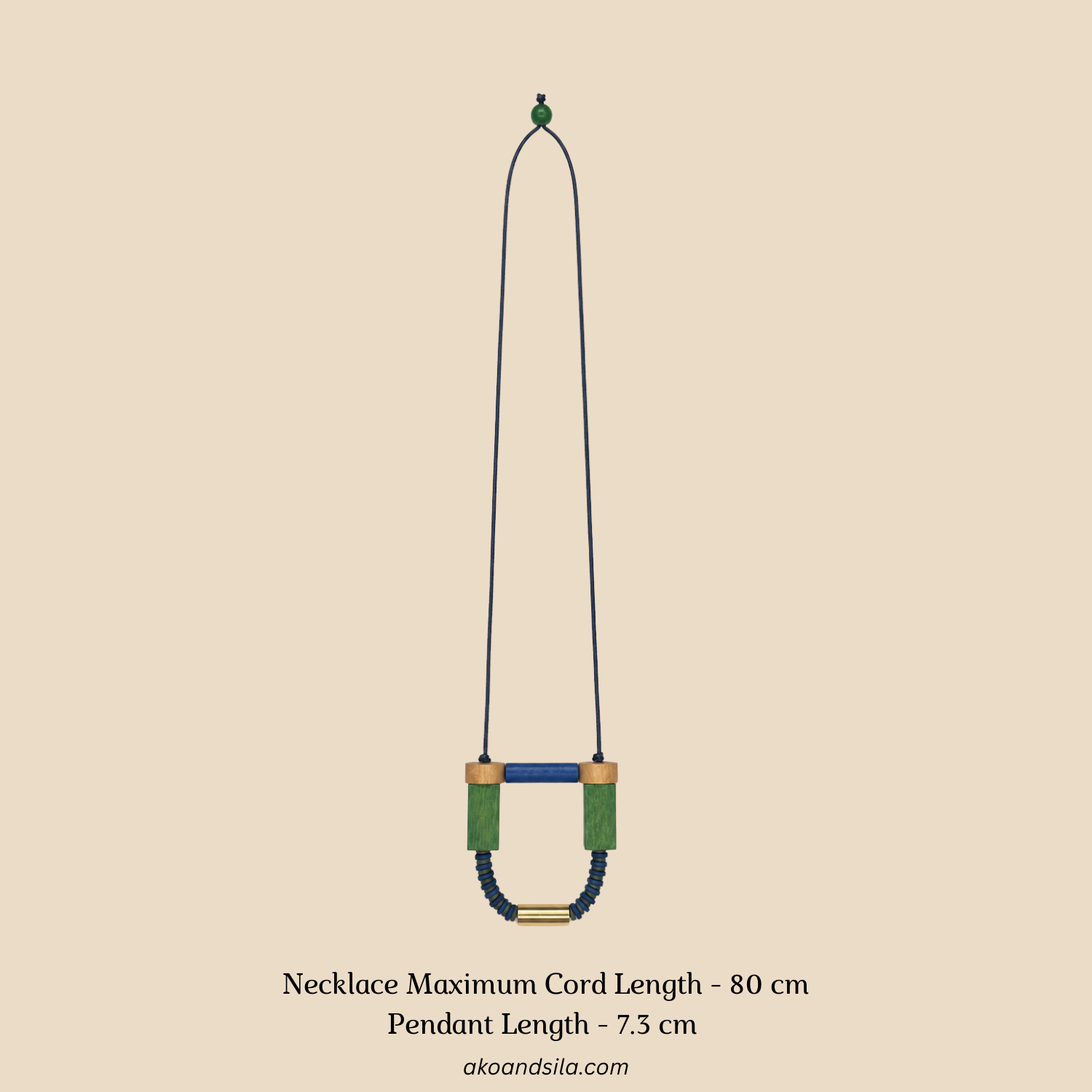 Color Block Wood Collar Necklace - Image 2