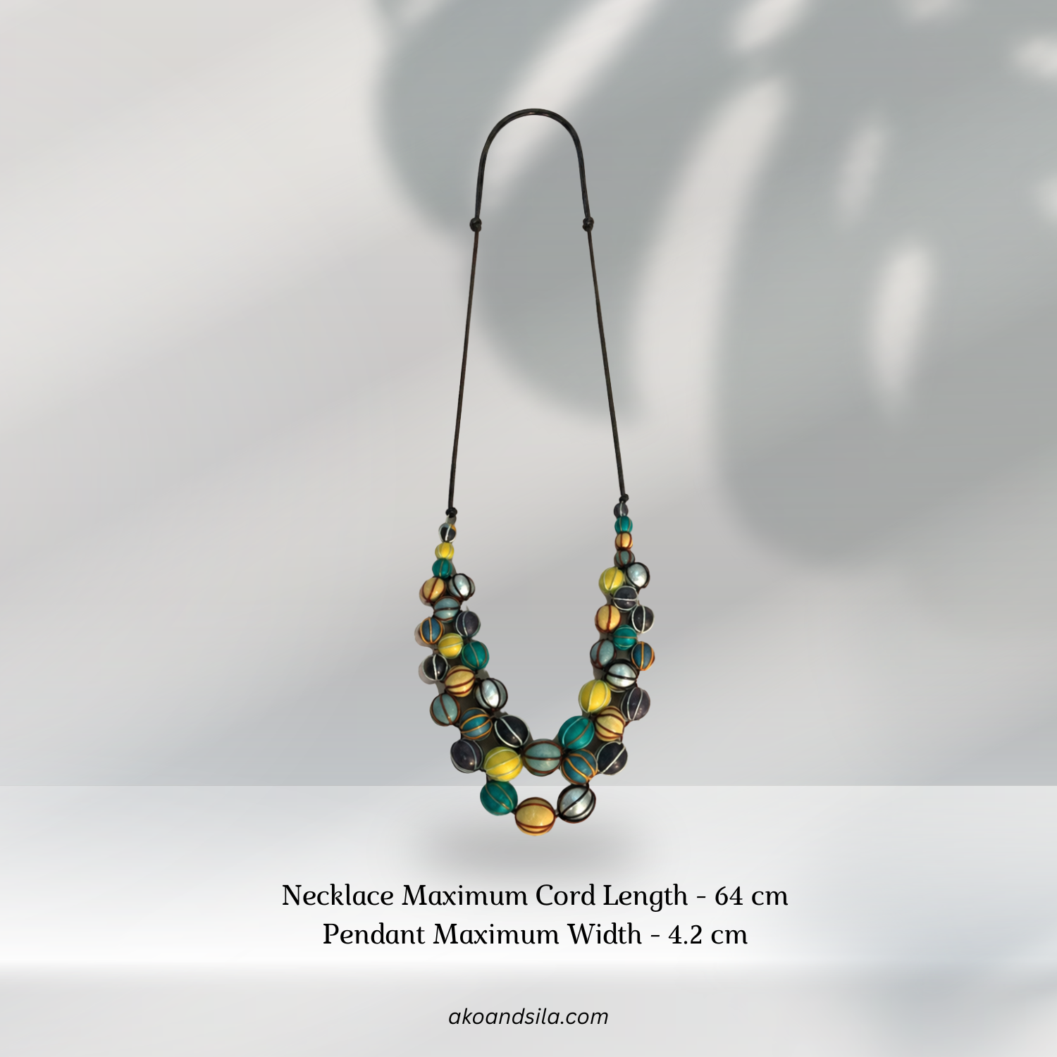 Multicolor Wrapped Bead Necklace - Image 2