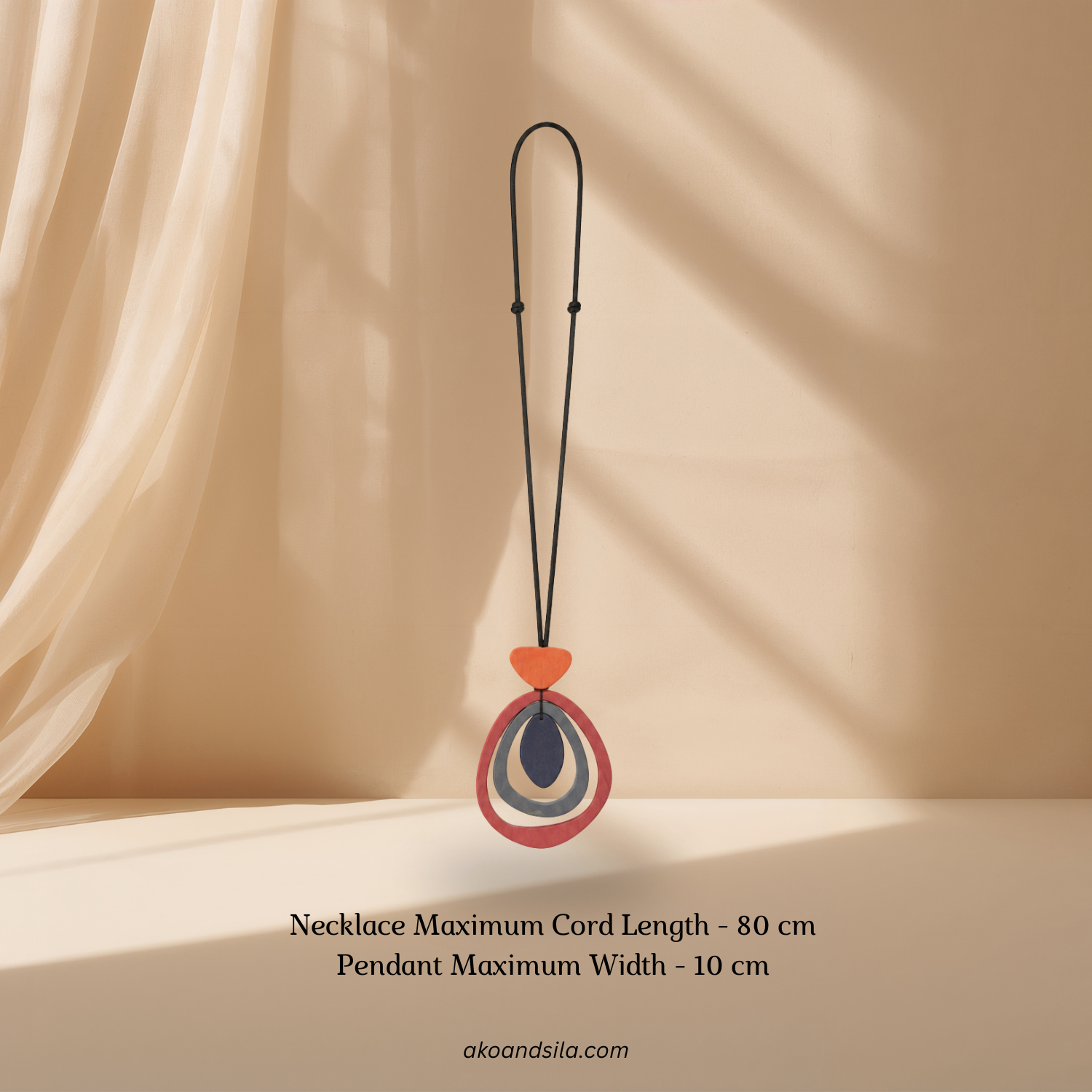 Pink Ring Wood Necklace - Image 2