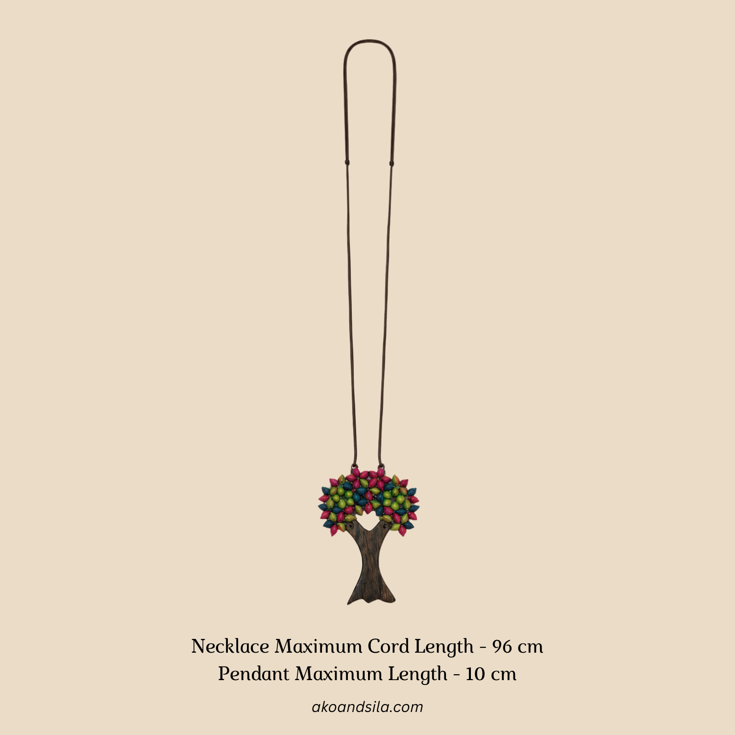 Fuchsia Tree Pendant Necklace - Image 2