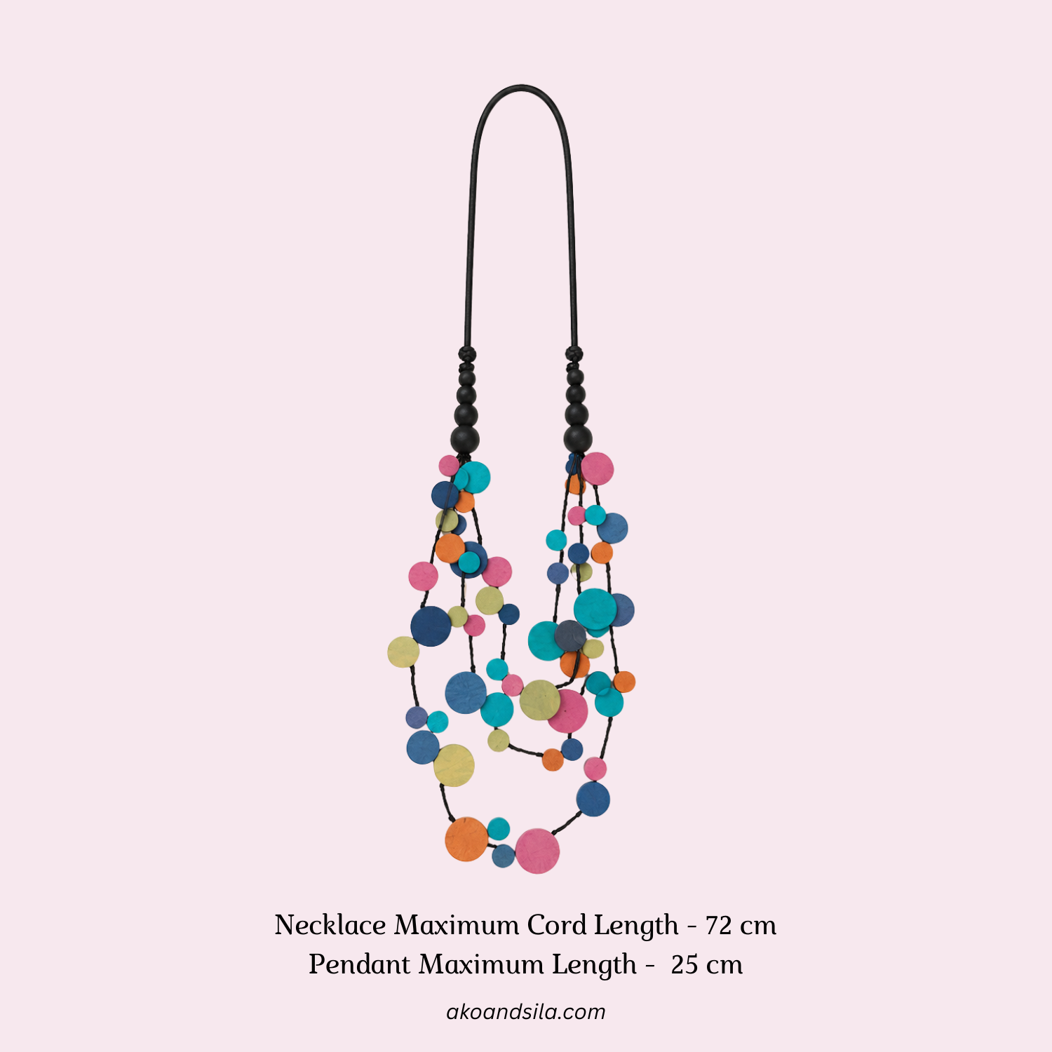 Multicolor Disc Layer Necklace - Image 2