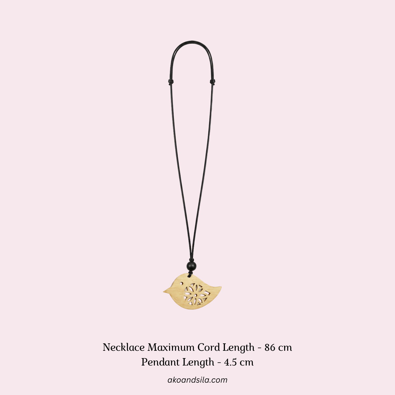 Neutral Bird Wood Necklace - Image 2