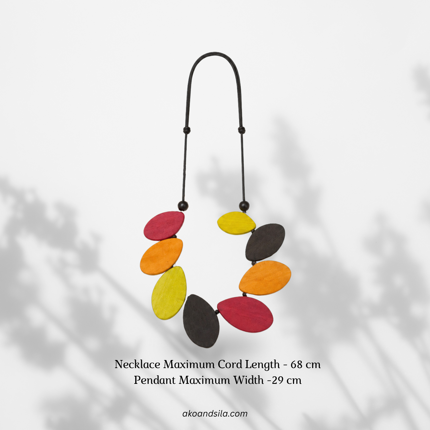 Multicolor Petal Wood Necklace - Image 2