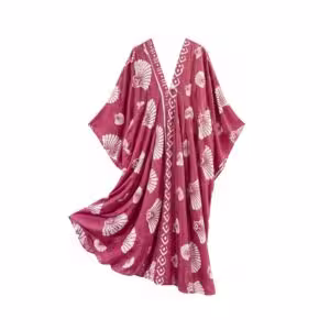Deep Pink Shell Print Free Size Dress