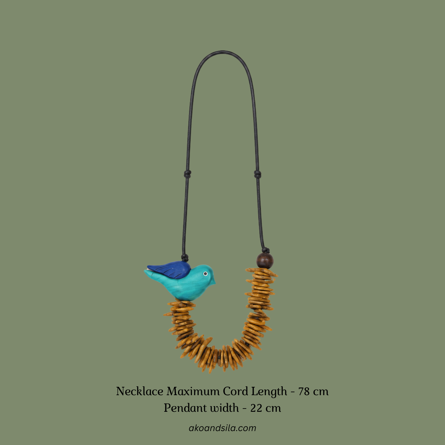 Aqua Bird Chip Necklace - Image 2