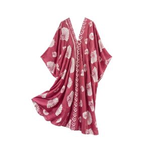 Deep Pink Shell Print Free Size Dress