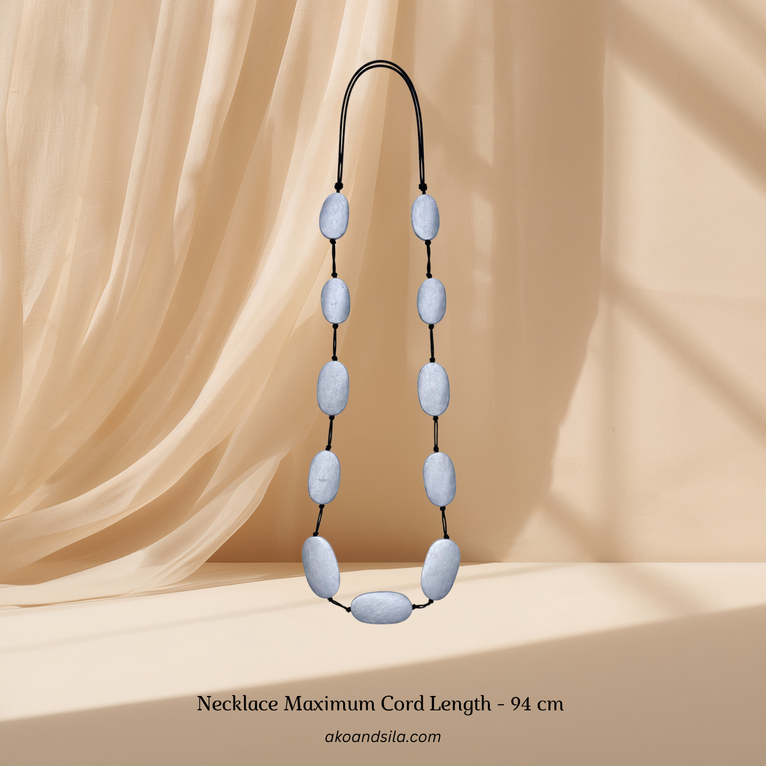 Grey Pebble Link Necklace - Image 2